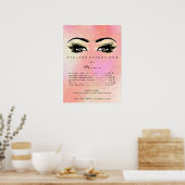 Rose Gold Peach Makeup Augen Lashes Preise Pastel Poster (Küche)