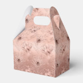 Rose Gold Peacock Feather Geschenkschachtel (Vorderseite)