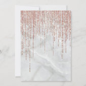 Rose Gold Pearl Marble Glitzer Fringe Wedding Invi Einladung (Rückseite)