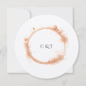 Rose Gold Pearls Modern Elegant Wedding  Einladung (Rückseite)