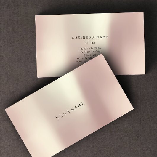 Rose Gold Pearly Abstrakt Minimal Vip Metallic Visitenkarte