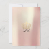 Rose Gold Pearly Crown Royal Glitzer 16. Bridal Einladung (Rückseite)