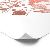 Rose Gold Peonies Elegantes Hochzeitsszenario Begr Poster (Ecke)