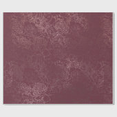 Rose Gold Peony Kontur Muster auf Burgund Geschenkpapier (Flach)