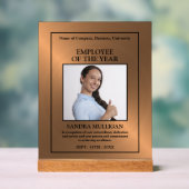 Rose Gold/Personalised Photo - Employee Award Acrylschild (Neutral)