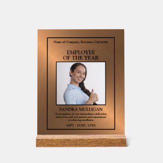 Rose Gold/Personalised Photo - Employee Award Acrylschild