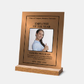 Rose Gold/Personalised Photo - Employee Award Acrylschild (Winkel)