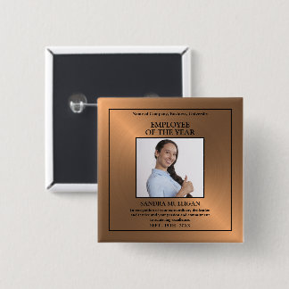 Rose Gold/Personalised Photo - Employee Award Button