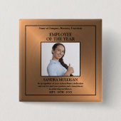 Rose Gold/Personalised Photo - Employee Award Button (Vorderseite)
