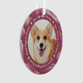 Rose Gold Personalisiert 2 Haustiere Foto Ornament (Vorderseite)