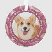 Rose Gold Personalisiert 2 Haustiere Foto Ornament (Rückseite)