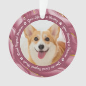 Rose Gold Personalisiert 2 Haustiere Foto Ornament (Vorderseite)