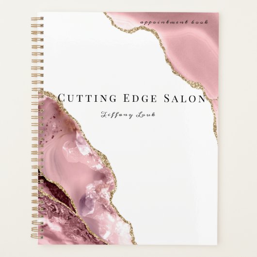 Rose Gold Personalisiert Hair Terminbuch Planer (Vorderseite)