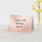 Rose Gold Personalisiert Happy Geburtstag Karte (Gelbe Blume)