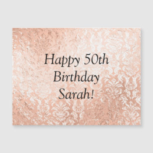Rose Gold Personalisiert Happy Geburtstag Magnetkarte