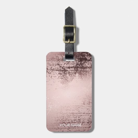 Rose Gold Personalisiert Luxuriöses Metalldesign Gepäckanhänger (Vorderseite vertikal)
