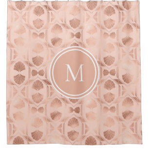 Rose Gold Personalisiert Monogramm Duschvorhang