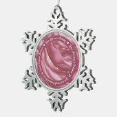Rose Gold Personalisiert Pet Foto Schneeflocken Zinn-Ornament (Rechts)