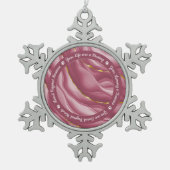 Rose Gold Personalisiert Pet Foto Schneeflocken Zinn-Ornament (Vorderseite)