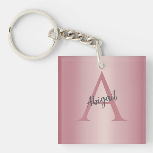 Rose Gold personalisiert  Schlüsselanhänger (Vorderseite)
