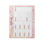 Rose Gold Personalisiert Weekly Planner Notizblock (Rotiert)