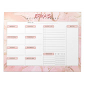 Rose Gold Personalisiert Weekly Planner Notizblock (Vorderseite)