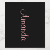 Rose Gold personalisiert Weinetikett (Einzelnes Label)