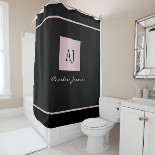 Rose Gold personalisierte Bezeichnung Monogramm sc Duschvorhang