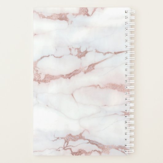 Rose Gold Personalisierter Marmorname Planer (Rückseite)