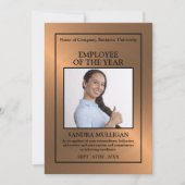 Rose Gold/Personalisiertes Foto - Mitarbeiterauswe Einladung (Vorderseite)