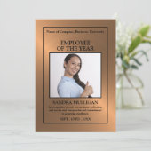 Rose Gold/Personalisiertes Foto - Mitarbeiterauswe Einladung (Stehend Vorderseite)