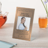 Rose Gold/Personalisiertes Foto - Mitarbeiterpreis Sockelschild (In SItu)