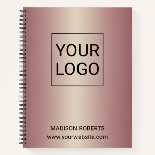 Rose Gold Personalisiertes Logo Geschäftsbuch Notizblock