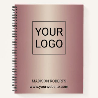 Rose Gold Personalisiertes Logo Geschäftsbuch  Notizblock