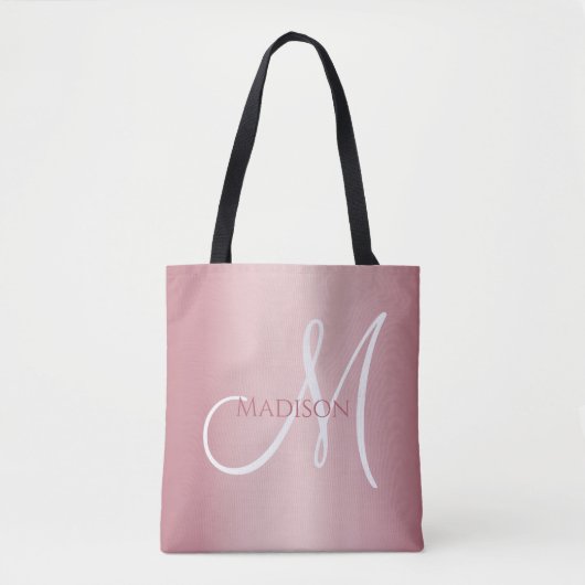 Rose Gold Personalized Monogram  Tasche (Vorderseite)