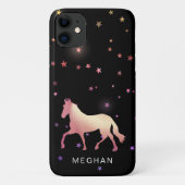 Rose Gold Pferde Stars Monogram Phone Case (Rückseite)