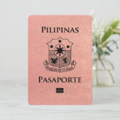 Rose Gold Philippinen Pass Save the Date (Stehend Vorderseite)