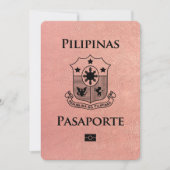 Rose Gold Philippinen Reisepass Save The Date (Vorderseite)