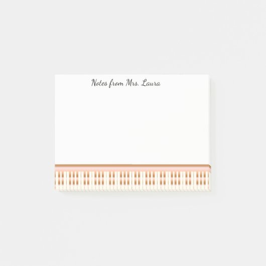 Rose Gold Piano Keyboard Music for Pianist Post-it Klebezettel (Vorderseite)