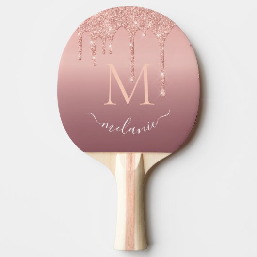 Rose Gold Ping Pong Paddle Individuelle Name und L Tischtennis Schläger (Vorderseite)