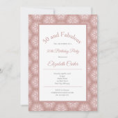 Rose Gold Pink 50 Fantastische Einladung zum Gebur (Vorderseite)