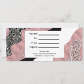 Rose Gold Pink Abstrakt Wave Moderner Glam Trendy Einladung (Rückseite)