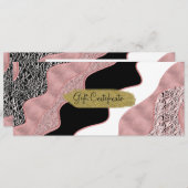 Rose Gold Pink Abstrakt Wave Moderner Glam Trendy Einladung (Vorne/Hinten)