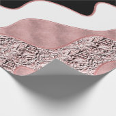 Rose Gold Pink Abstrakt Wave Moderner Glam Trendy Geschenkpapier (Ecke)