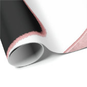 Rose Gold Pink Abstrakt Wave Moderner Glam Trendy Geschenkpapier (Rolleneckpunkt)