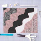 Rose Gold Pink Abstrakt Wave Moderner Glam Trendy Seidenpapier (Handwerk)