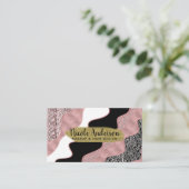 Rose Gold Pink Abstrakt Wave Moderner Glam Trendy Visitenkarte (Stehend Vorderseite)