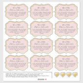 Rose Gold Pink-Adressenkleber-Form Aufkleber (Blatt)