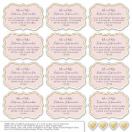 Rose Gold Pink-Adressenkleber-Form Aufkleber