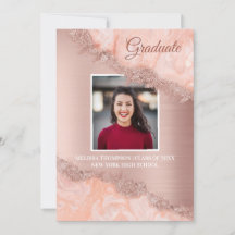 Rose Gold Pink Agate Geode Glitzer Abschluss